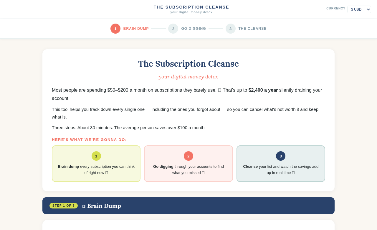 Subscription Cleanse preview